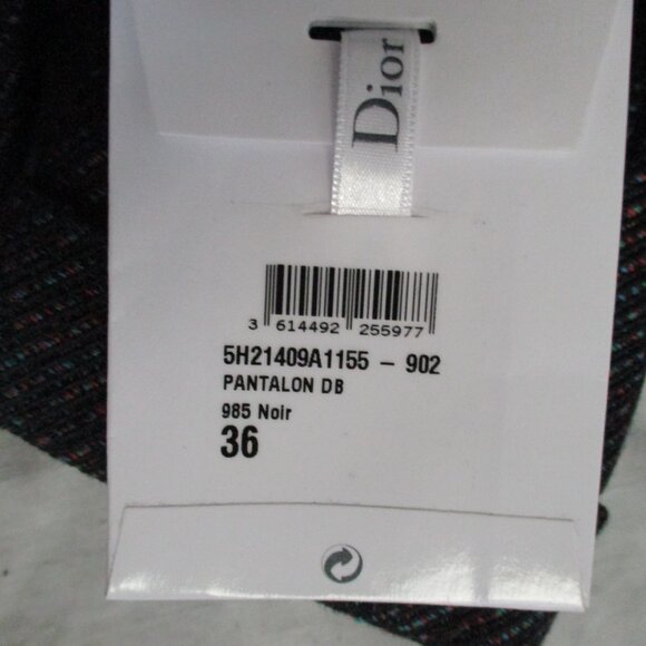 NWT NEW CHRISTIAN DIOR PARIS PANTALON ND Wool Pants Trouser 36 NOIR BLACK - Picture 8 of 8
